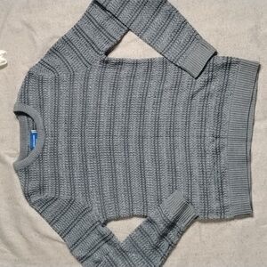 Jack&Jones Heathered Gray Textured Crewneck Sweater